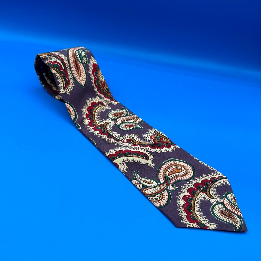 Vintage Polo by Ralph Lauren Tie Men's Purple Paisley Print 100% Silk‎ Classic